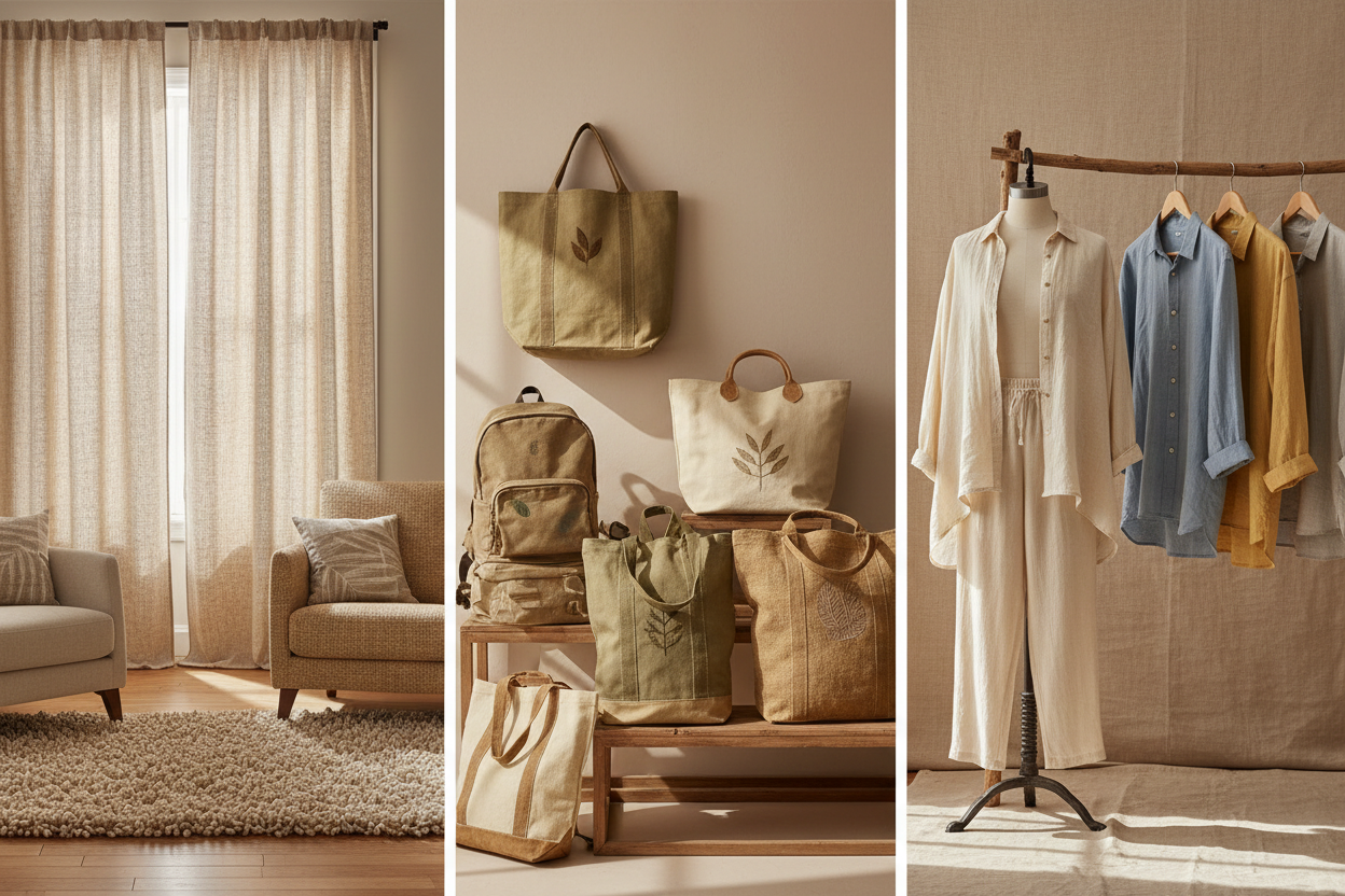 banana fabric Ideal Applications
Durable Home Goods: Highly durable materials for curtains, rugs, and upholstery.

Accessories: Strong, canvas-like fabric for sustainable totes, backpacks, and accessories.

Woven Apparel: Sturdy, breathable summer shirting and jackets, similar to linen/ramie.