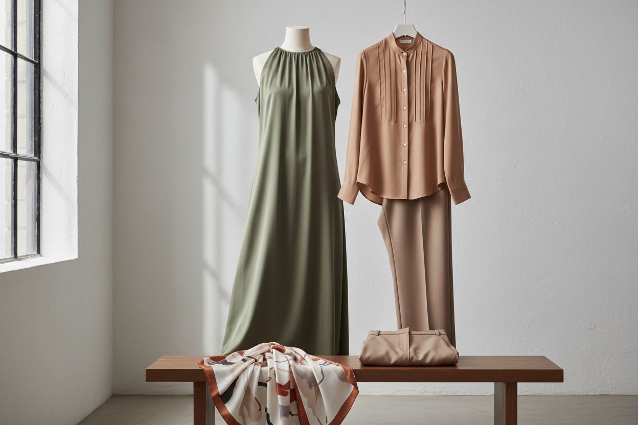 lyocell twill and sateen Ideal Applications

Premium Apparel: Flowing maxi dresses, soft shirting, and sophisticated blouses.

Tailored Essentials: Lightweight yet structured trousers and fluid suiting components.

Accessories: High-end scarves and luxurious linings.