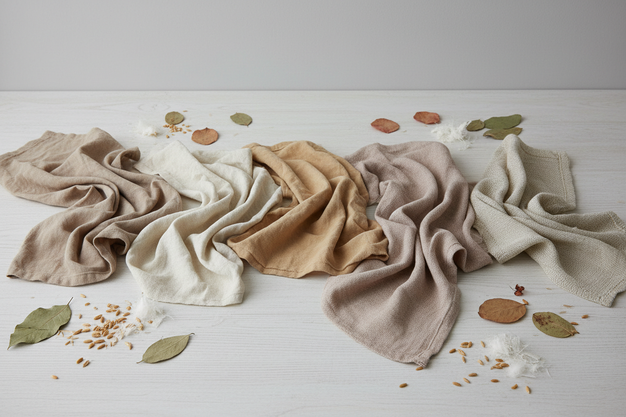 Soft Beige / Subtle Tints sustainable dyes fabric Original Shade Name,Core Inspiration
Whisper Beige,Elegant Softness (Nearly-Nude)
Coconut Husk Cream,Coconut Husk Fibres (Creamy Neutral)
Botanical Oat,Botanical Subtlety (Warm Beige)
Soft Harvest Nude,Minimal Pigment (Refined)
Bloom Dust,Diluted Plant Baths (Barely-There Tint)
Featherstone Beige,Pale Mineral Warmth (Weightless)